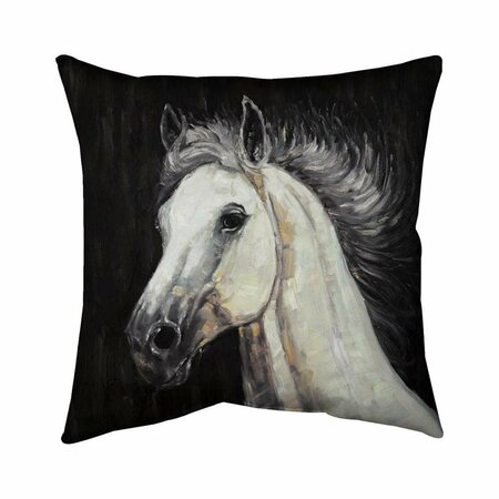 FONDO 26 x 26 in. White Star Horse-Double Sided Print Indoor Pillow FO2794663